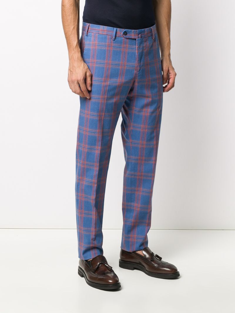 PT01 CHECKED SLIM-FIT TROUSERS 