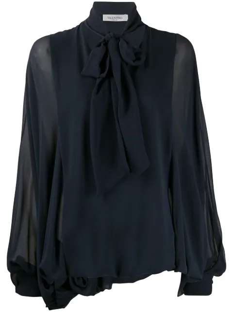 Valentino Garavani pussybow pouf sleeve blouse