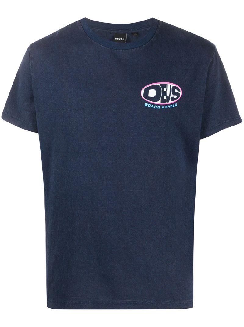 Shop Deus Ex Machina Logo T-shirt In Blue