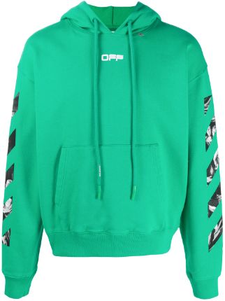 Off white caravaggio hoodie green sale