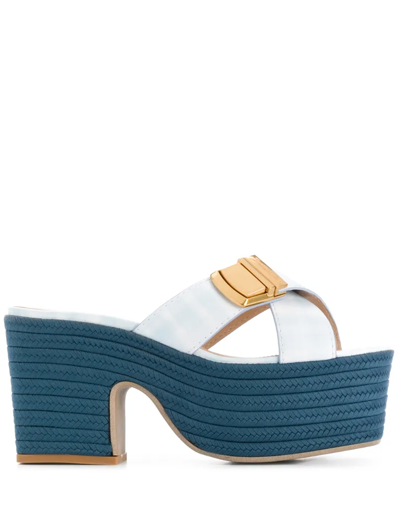 JACQUEMUS TATANES WEDGE MULES