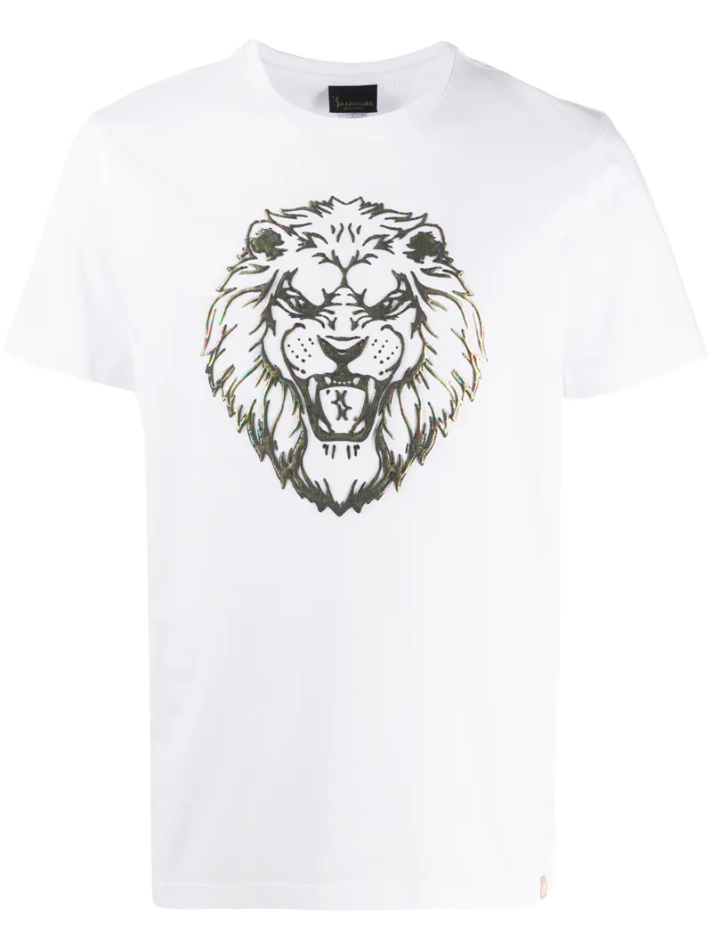 Billionaire Metallic Logo Plaque T-shirt In White