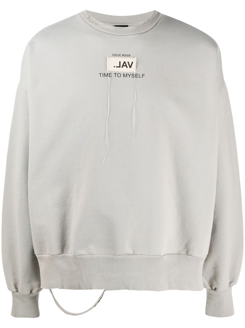 Shop Val Kristopher 0008 Patch Logo Sweatshirt In Grey