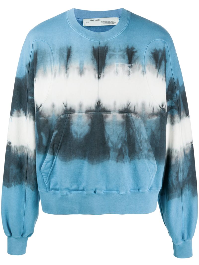 Shop Off-white Arrow Tie Dye Contour Sweatshirt In Blue