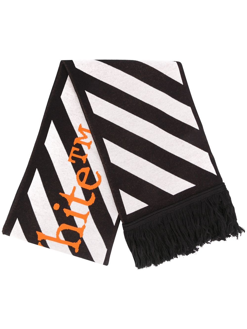 фото Off-white шарф в диагональную полоску с логотипом