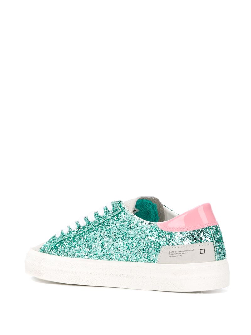 Shop Date Glitter Detail Low Top Sneakers In Green