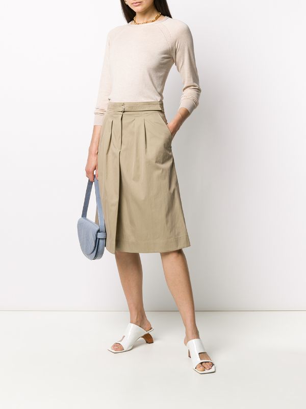 khaki skirt knee length