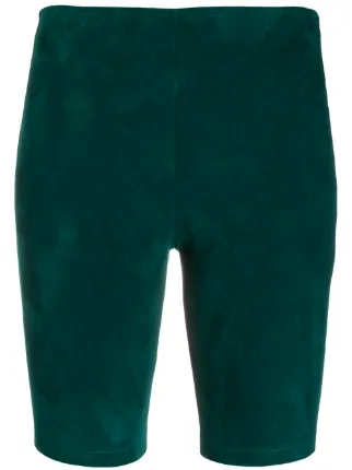 suede biker shorts