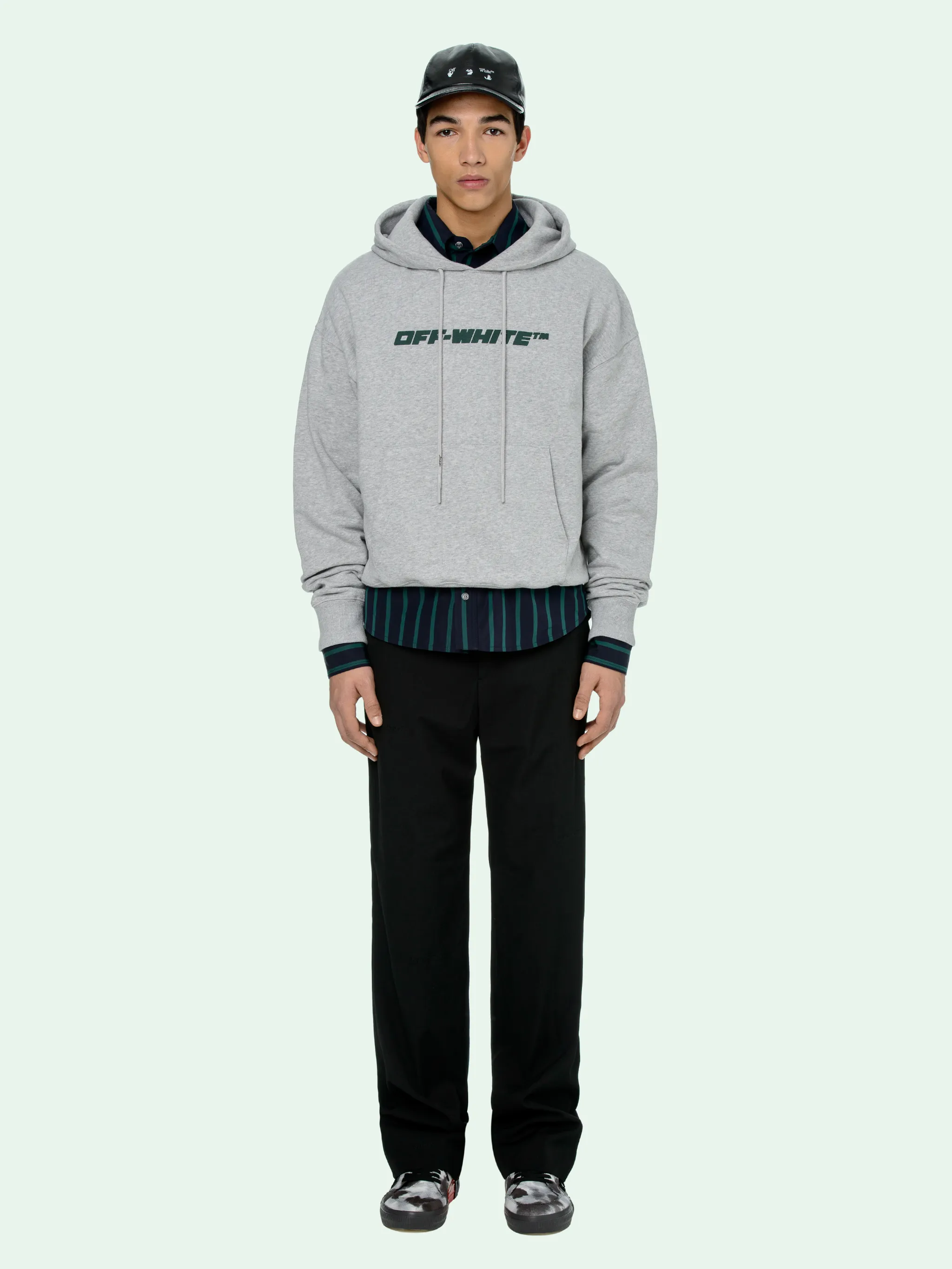 GREY TRELLIS WORKER HOODIE - Off-White 
