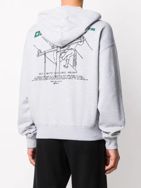 off white trellis worker hoodie