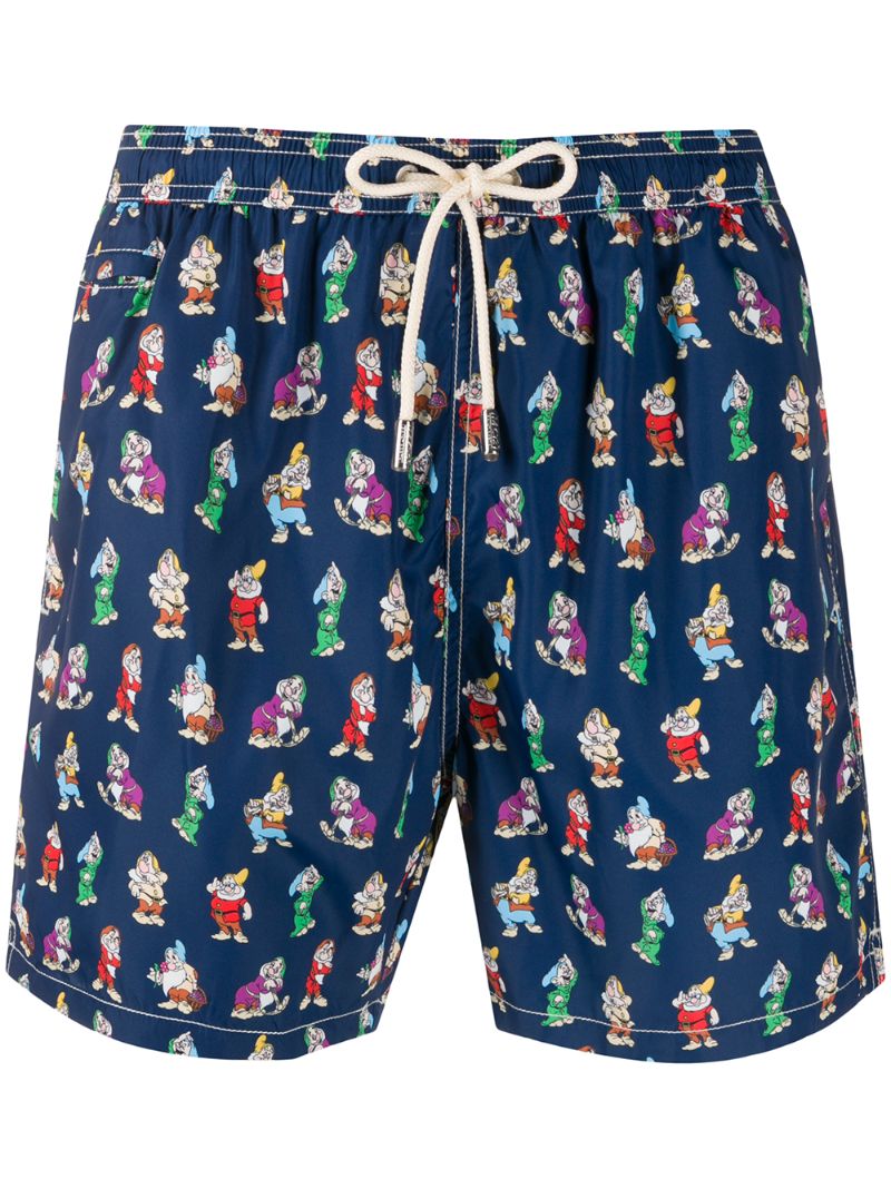 Mc2 Saint Barth Seven Dwarfs Print Swim Shorts In Blue