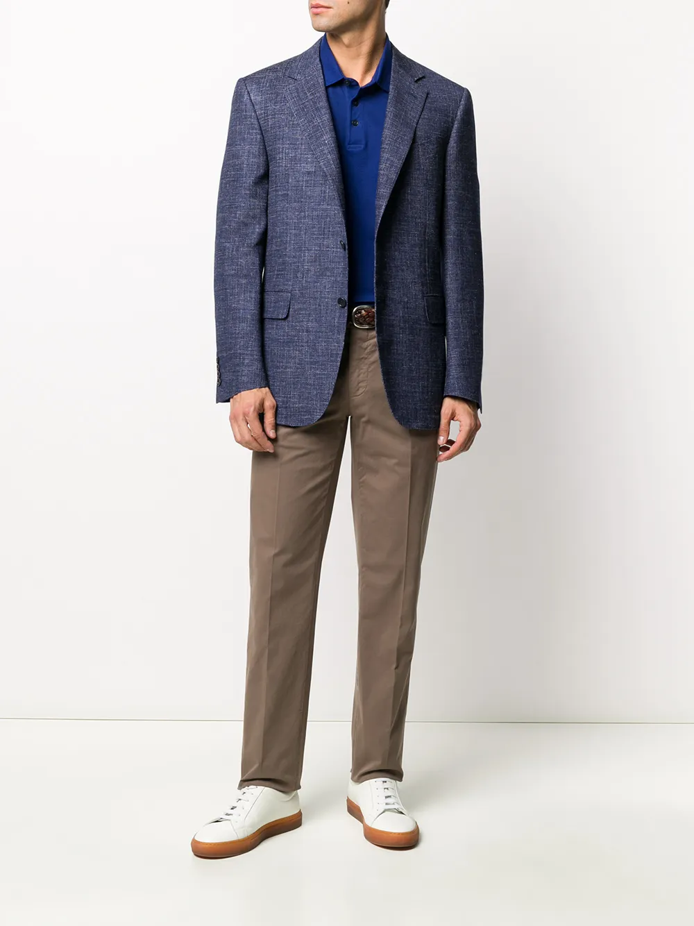 Canali Blazer met lange mouwen Blauw