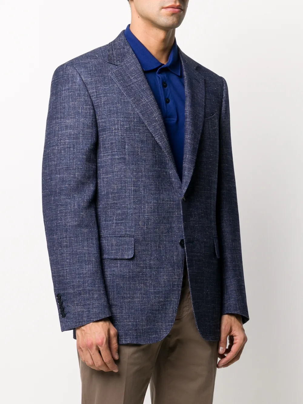 Canali Blazer met lange mouwen Blauw