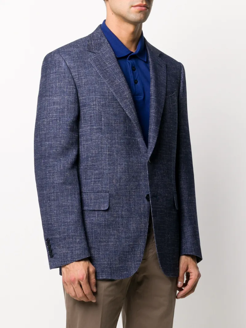Canali Long Sleeve Blazer In Blue