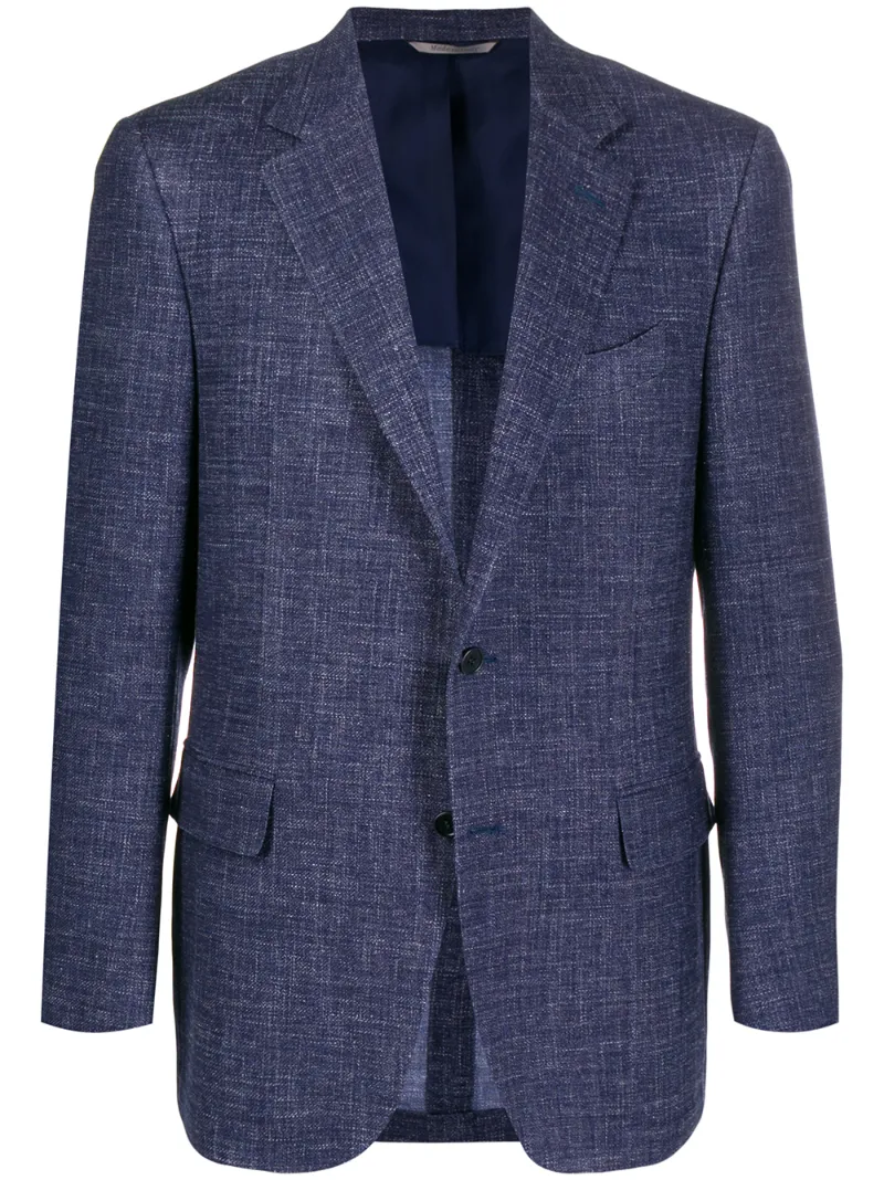 Canali Long Sleeve Blazer In Blue