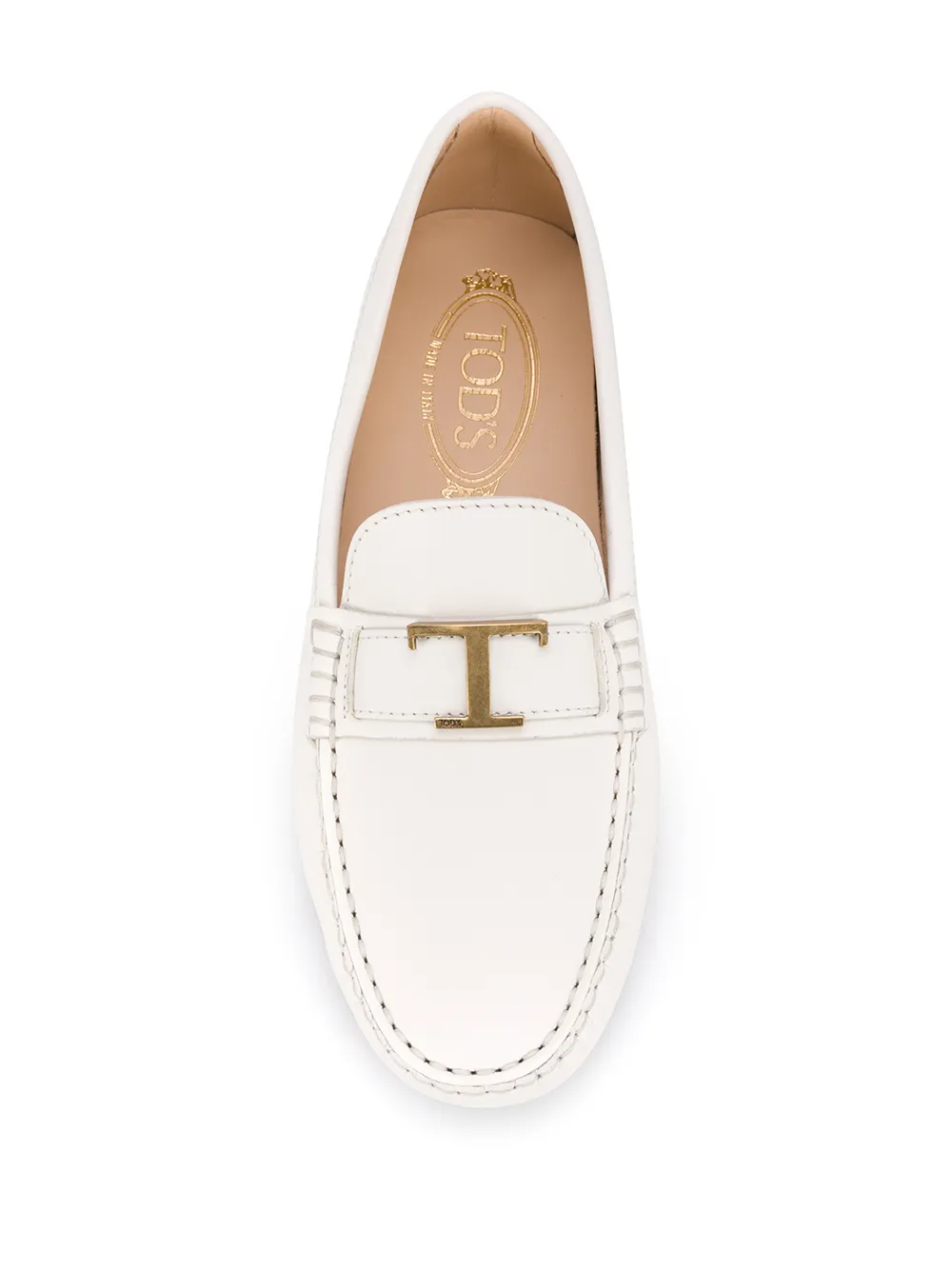 Tod's Gommino loafers met logoplakkaat Wit