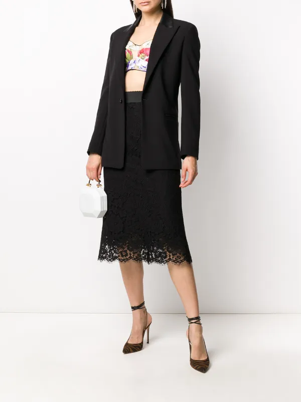 【送料&関税込】Dolce & Gabbana Floral Lace Skirt Dolce & Gabbana Floral Lace Flared Midi Skirt | White | FARFETCH