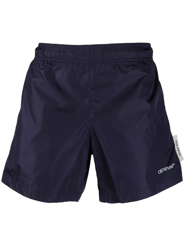 off white shorts blue