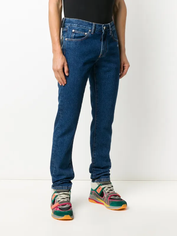 off white diagonal jeans