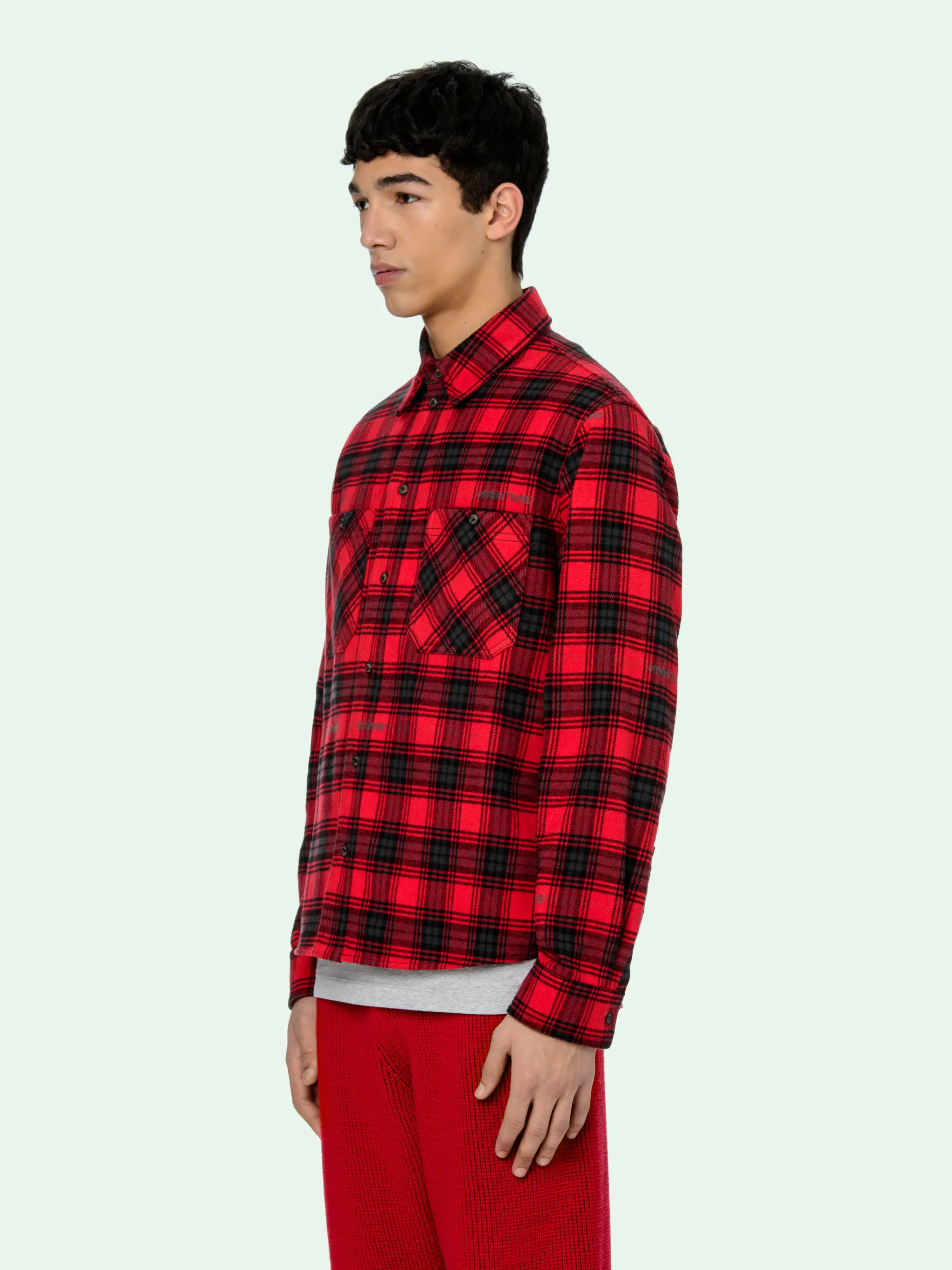 Plaid off white shirt Clearance