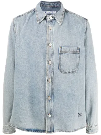 Bianco Farfetch Donna Abbigliamento Camicie Camicie denim Camicia denim 