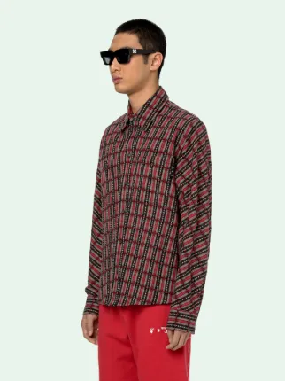 Off white tartan shirt clearance