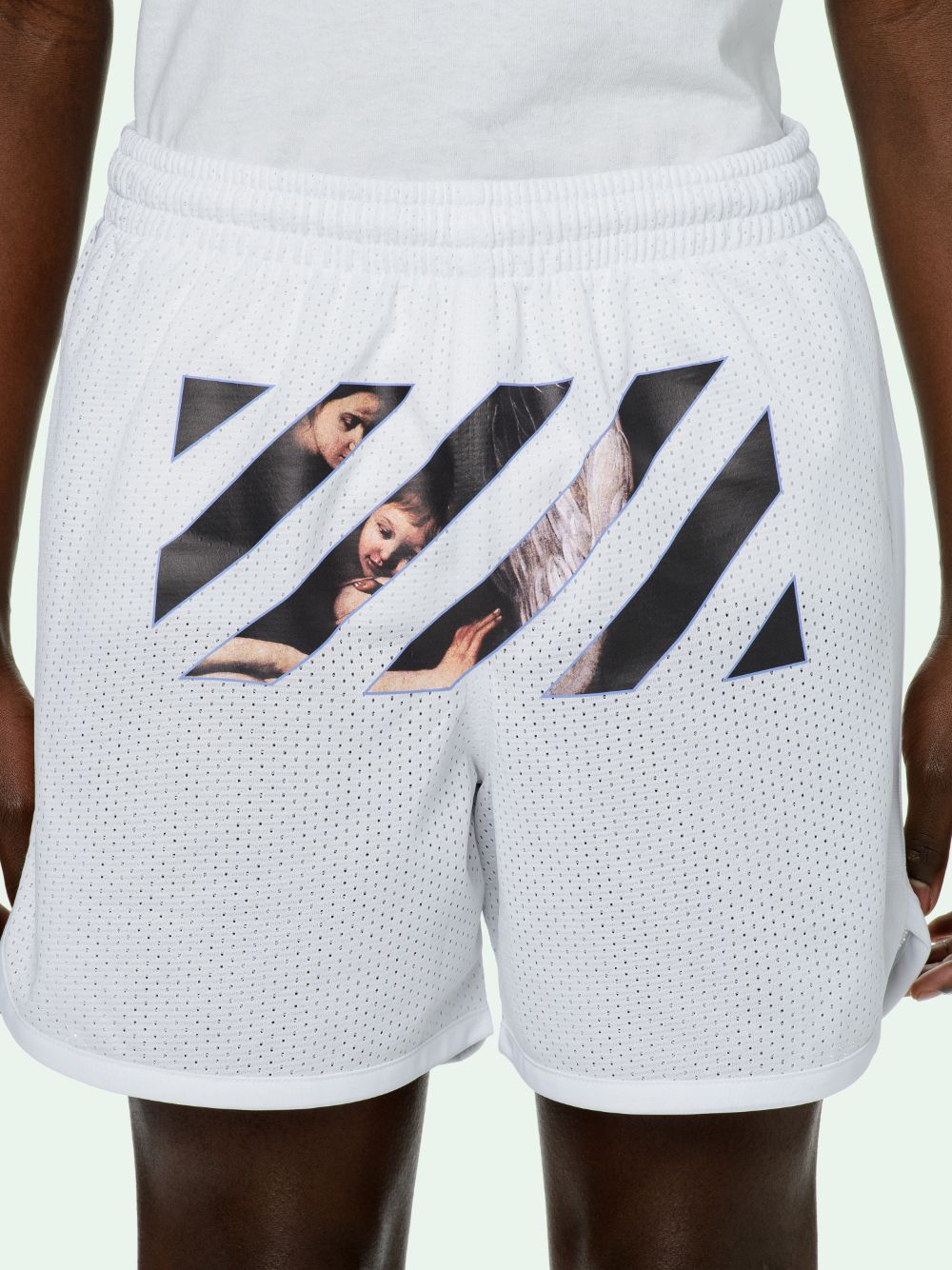 White Caravaggio Angel Mesh Shorts Off White™ Official Site