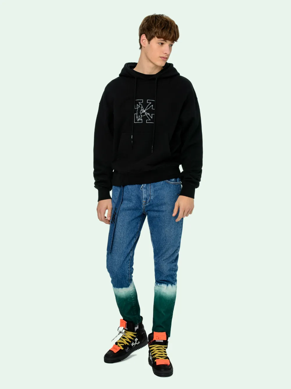 BLACK LOGO WORKERS HOODIE | Off-White 