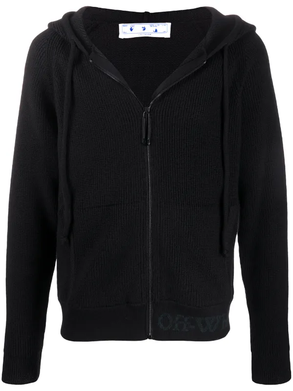 white knitted hoodie