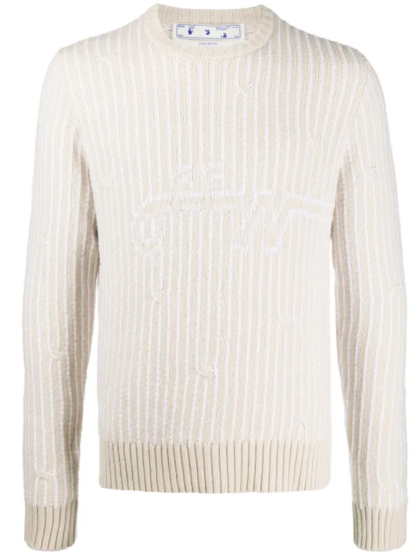 white crew neck jumper