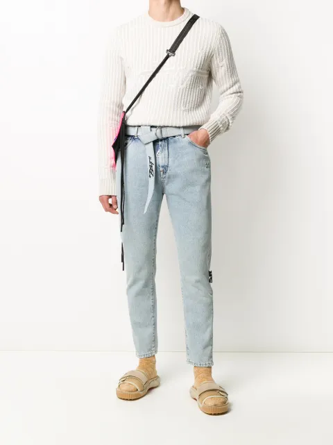 off white crew neck jumper