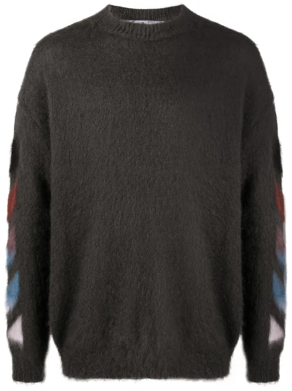 【送料&関税込】Off-White Diagonal Arrow Sweater With Logo Off-white Diagonal Arrow Knit Zip Hoodie Mens Style