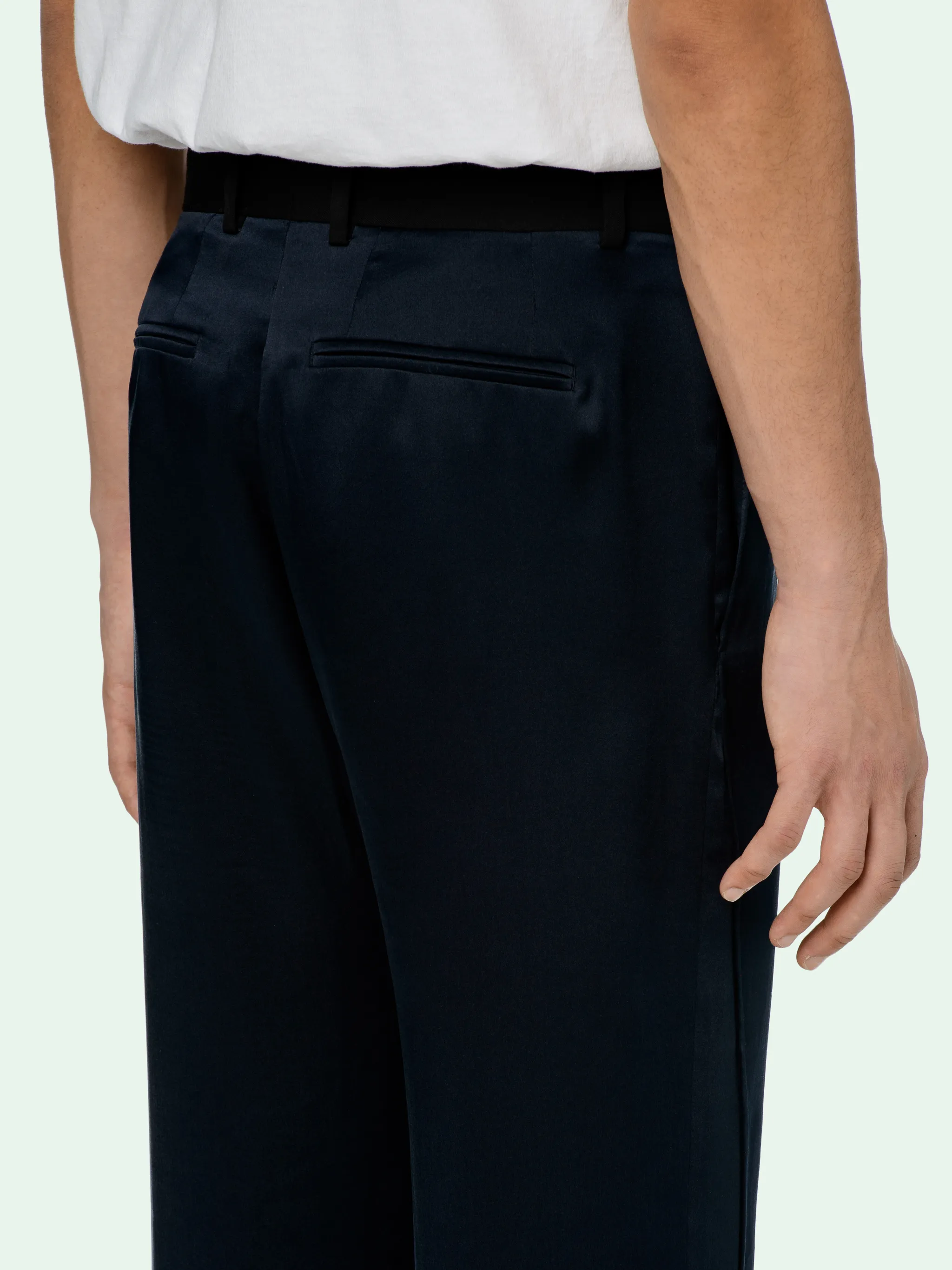 BLACK SILK FORMAL PANTS OffWhite™ Official Site