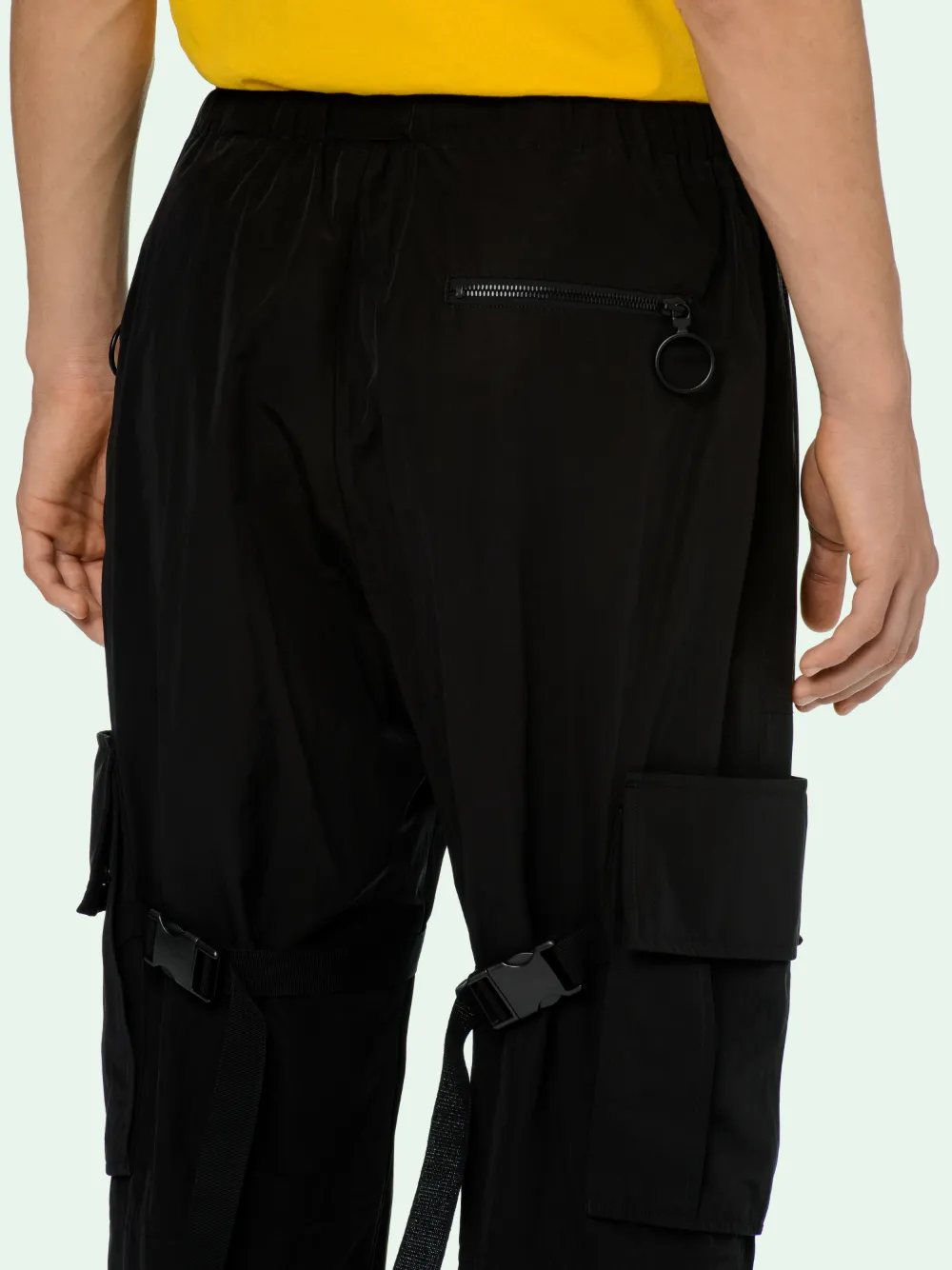 "OFFF" NYLON CARGO PANTS in black white OffWhite™ Official GB
