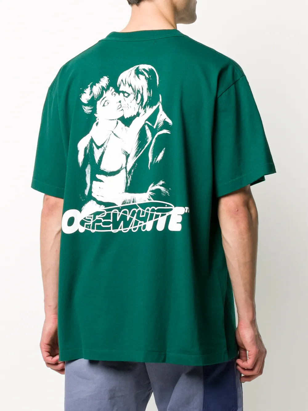 off white green tee