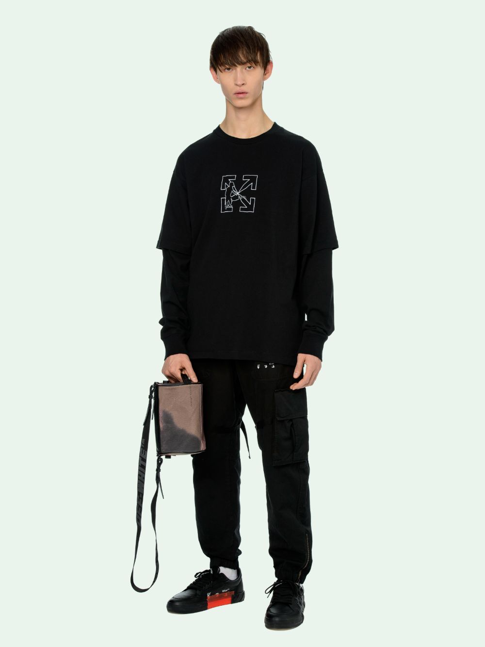 LOGO WORKERS DOUBLE SLEEVE T-SHIRT | Off-White™ Official