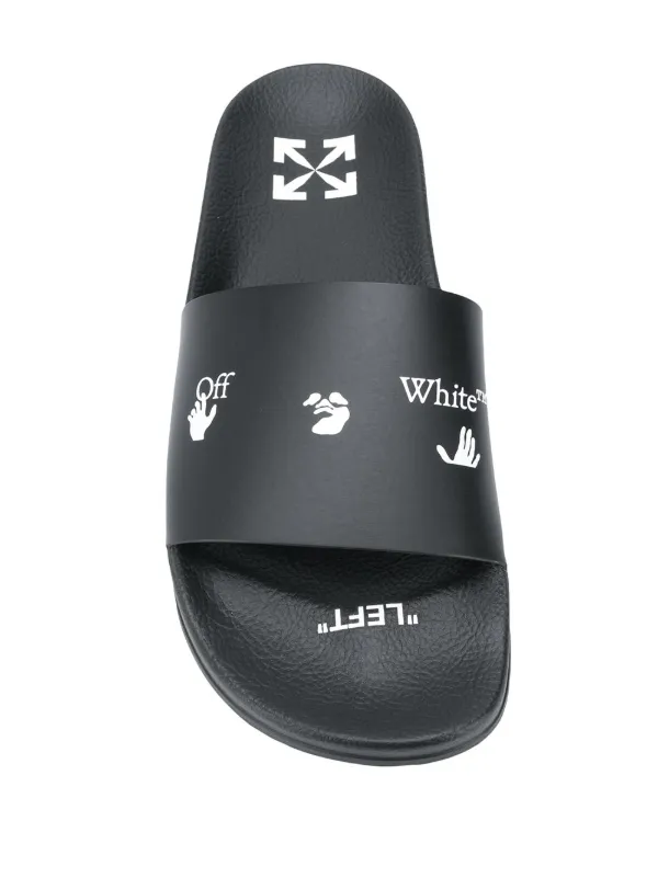 off white logo print slides