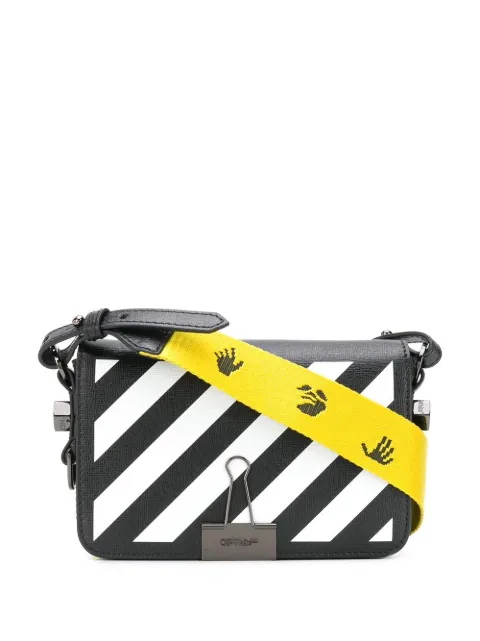 Black & white Off-White Diagonal Binder Clip crossbody bag - Farfetch