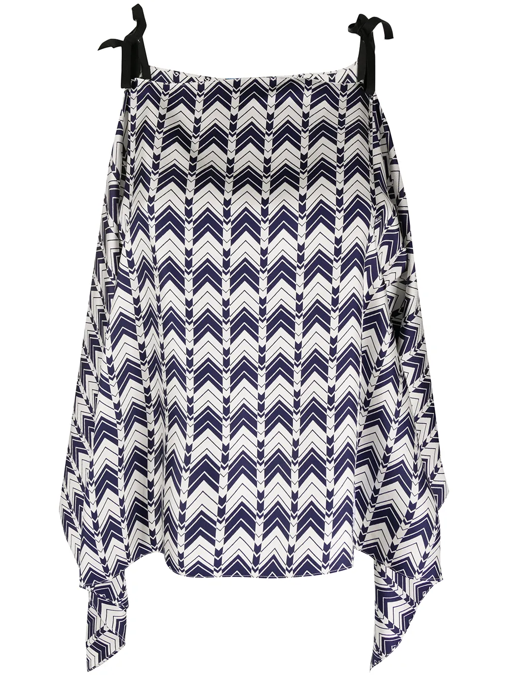 top asymétrique à imprimé géométrique