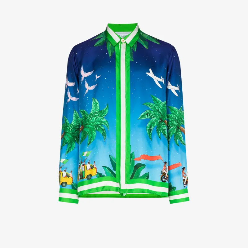 CASABLANCA MULTICOLOUR X HOMECOMING LAGOS TENNIS CLUB PRINTED SHIRT