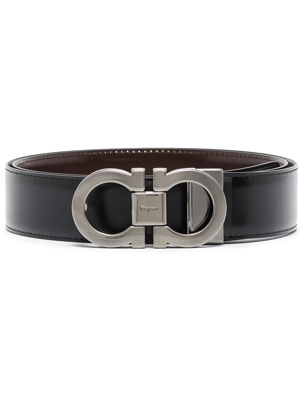 Salvatore Ferragamo Belt with Gold Gancini Buckle in Jasmine