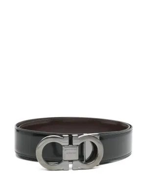 Ferragamo リバーシブル ガンチーニ レザーベルト | ブラック