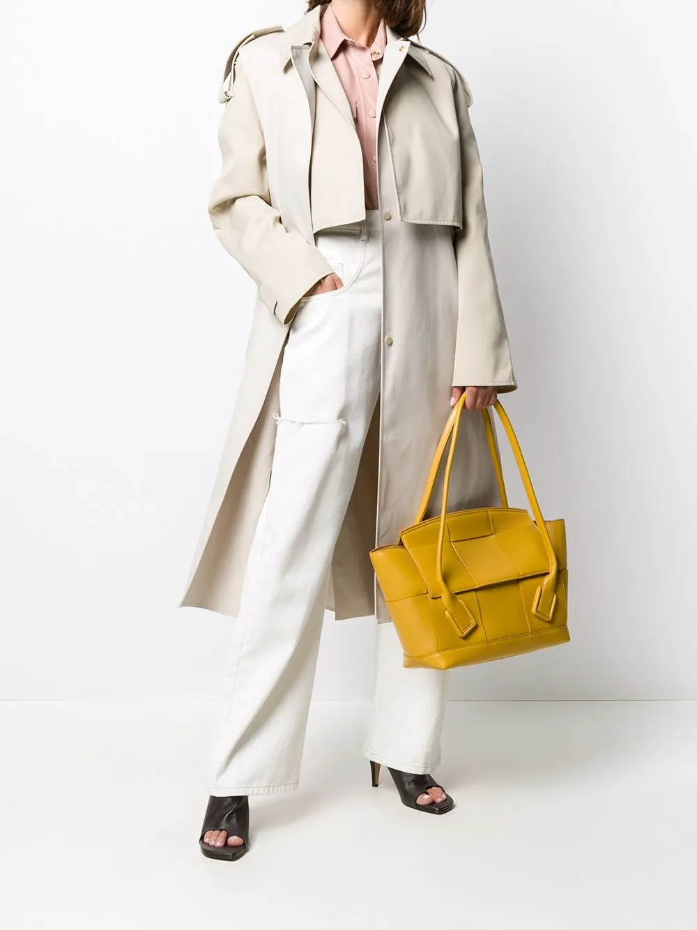 Image 2 of Bottega Veneta double layer trench coat