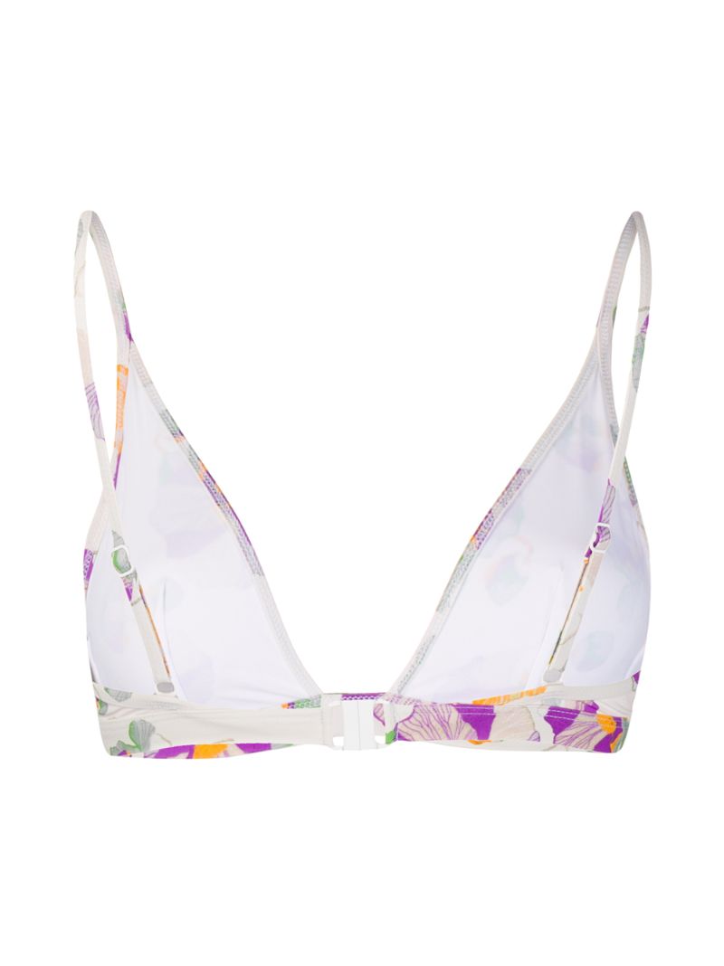 Shop Isabel Marant Floral Print Triangle Bikini Top In Neutrals