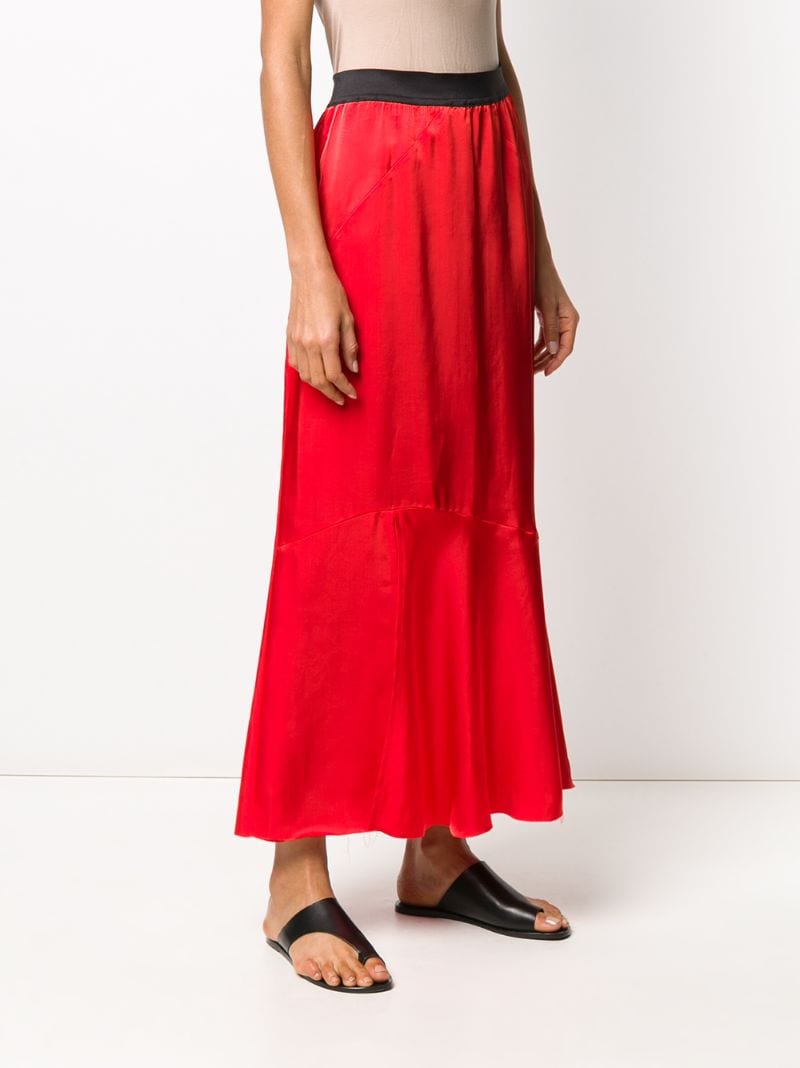 Shop Ann Demeulemeester Tiered Maxi Skirt In Red