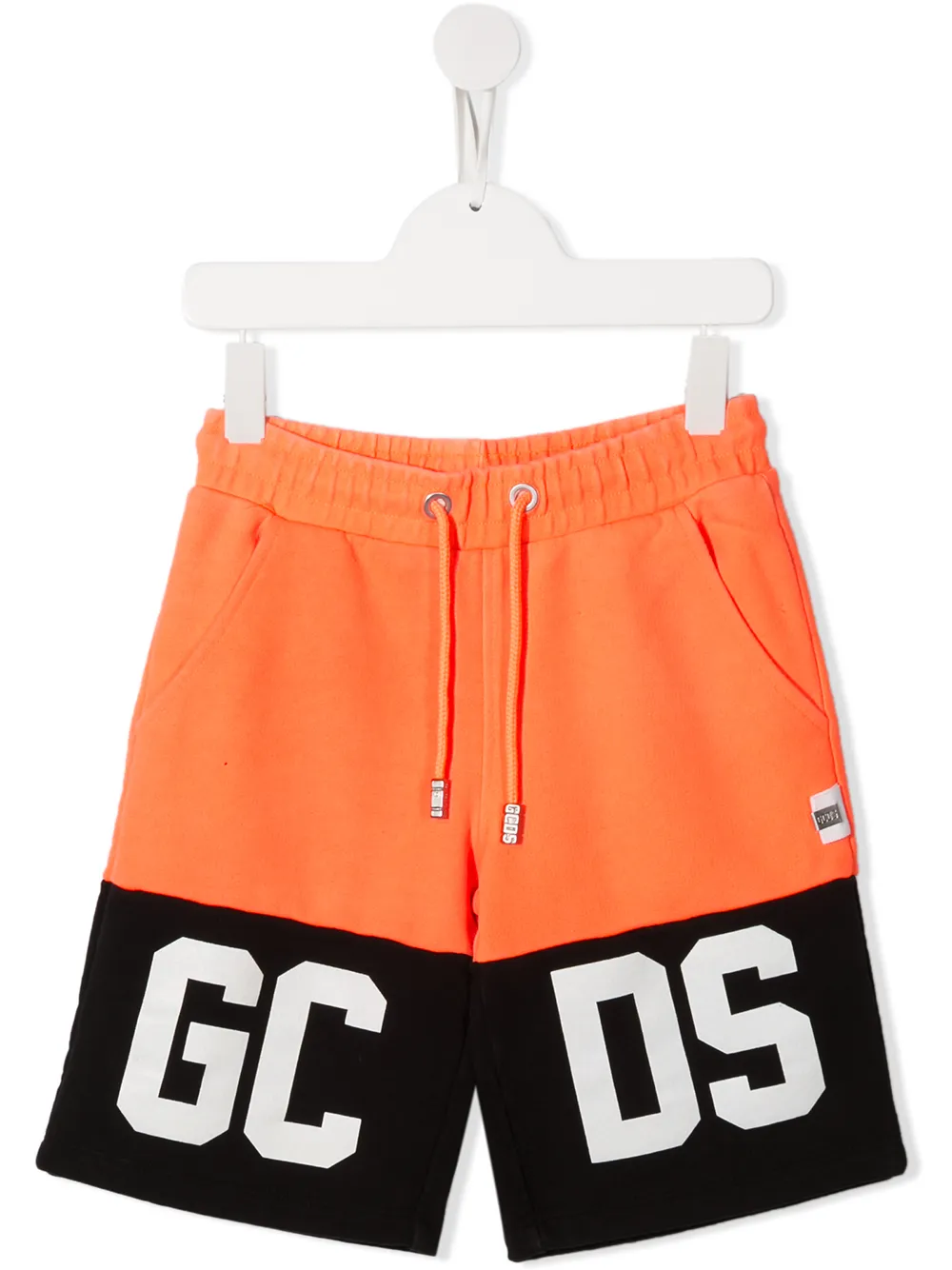 Gcds Kids' Colour Block Shorts In 橘色