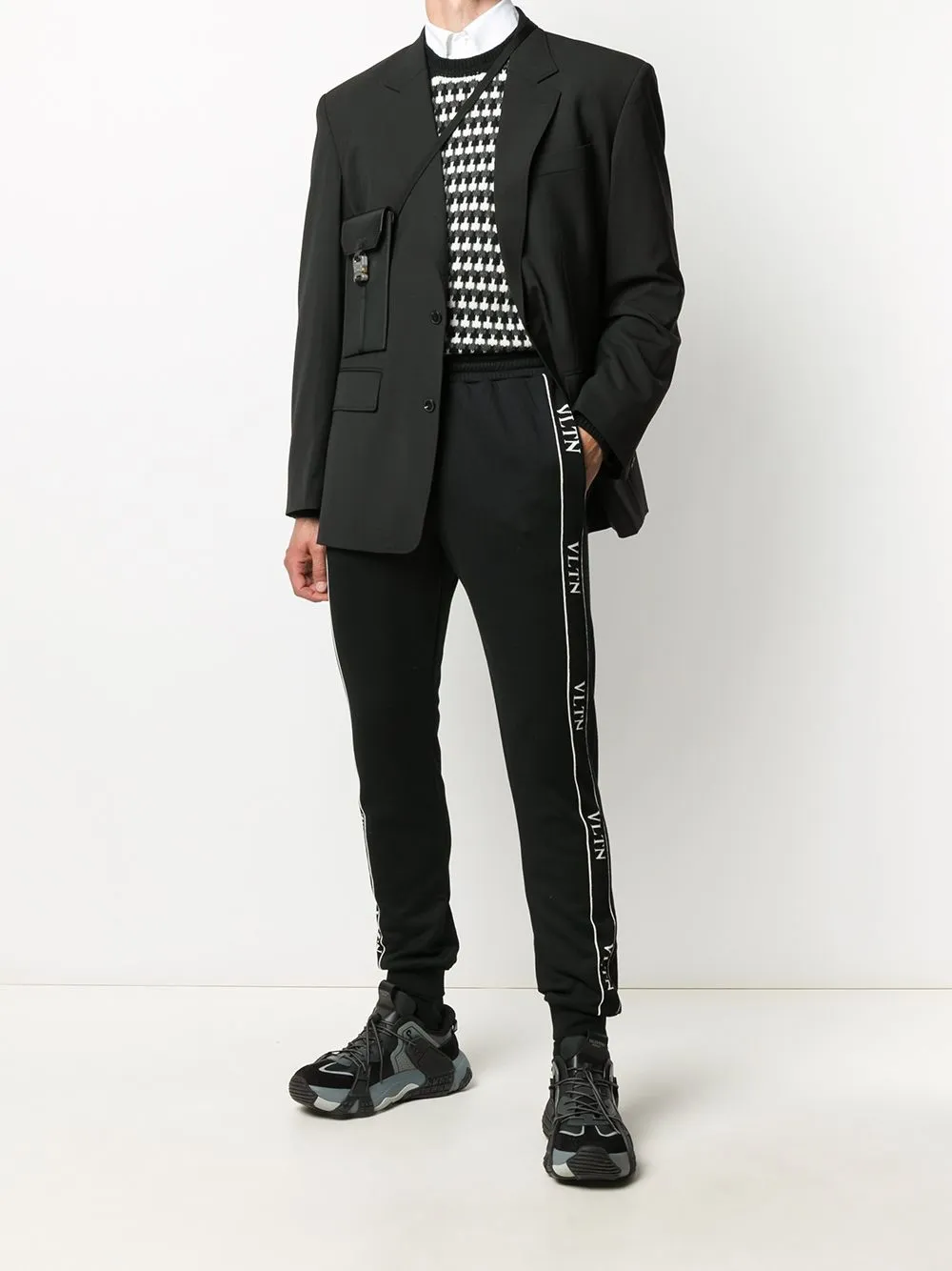 Image 2 of Valentino logo tape track trousers
