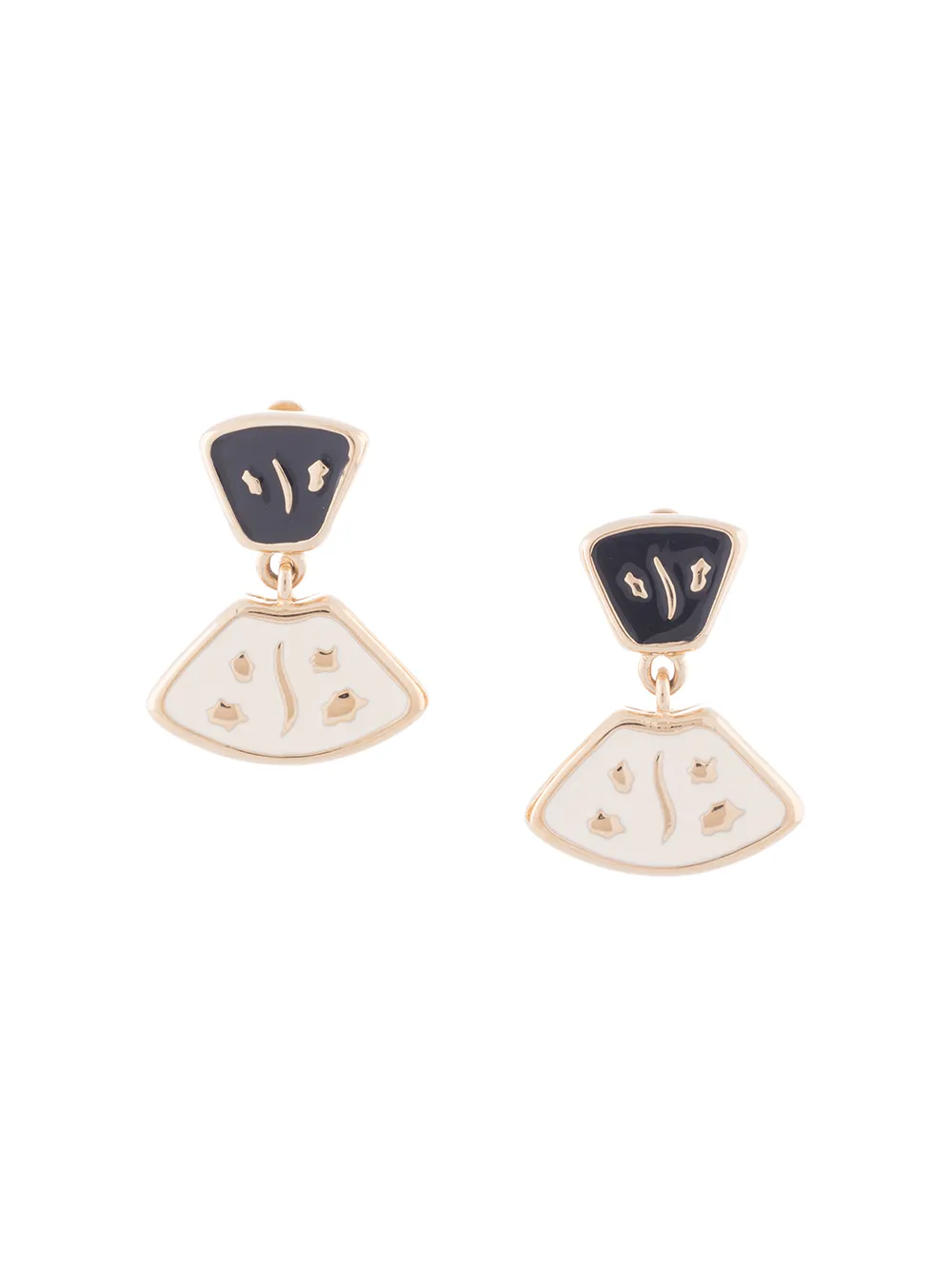Click to view more detailed imagery on our partner's website Givenchy 1980s Enamel Drop Earrings In White