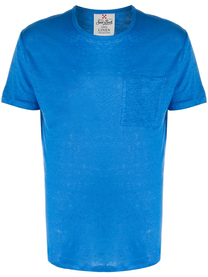 Shop Mc2 Saint Barth Patch Pocket T In Blue