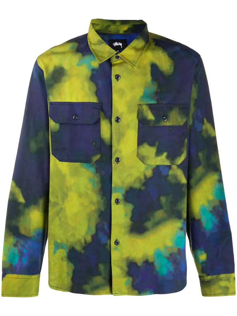 STUSSY TIE-DYE COTTON SHIRT